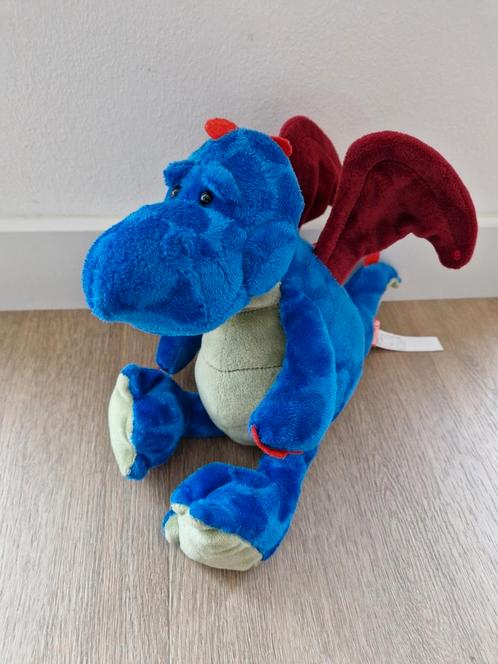 Knuffel draak blauw groen Minifeet 28 cm K8538, Kinderen en Baby's, Speelgoed | Knuffels en Pluche, Zo goed als nieuw, Overige typen