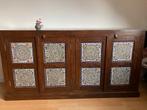 Mooi teak houten dressoir met vrolijke mozaïek patroon, Ophalen, Zo goed als nieuw, 25 tot 50 cm