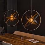 Design dubbelen metalen hanglamp Santa Galaxy zwart @DOC61, Ophalen of Verzenden, Nieuw, Industrieel stoer, Metaal