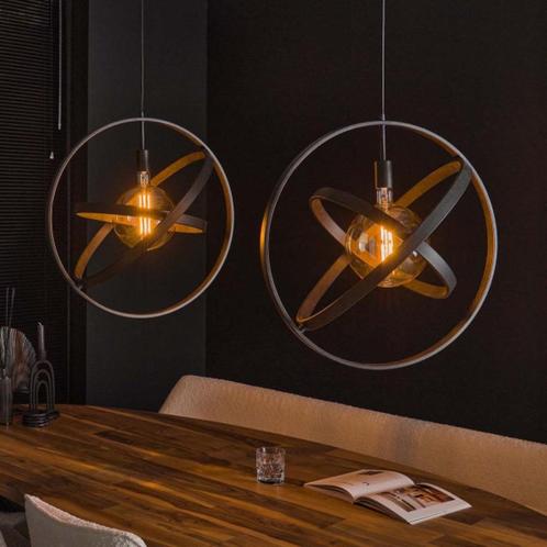 Design dubbelen metalen hanglamp Santa Galaxy zwart @DOC61, Huis en Inrichting, Lampen | Hanglampen, Nieuw, 75 cm of meer, Metaal