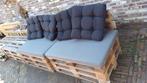 4 pallet lounge banken incl pallet kussens en rugkussens, Tuin en Terras, Ophalen, Zo goed als nieuw