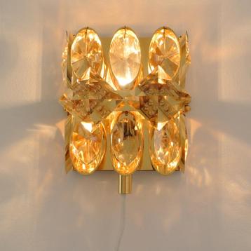 Palwa Mid Century LAMP kristal messing verguld Hotel Chic beschikbaar voor biedingen