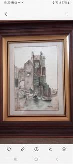 Aquarel van F.C. Beekmans - Stadsgezicht, Antiek en Kunst, Ophalen of Verzenden