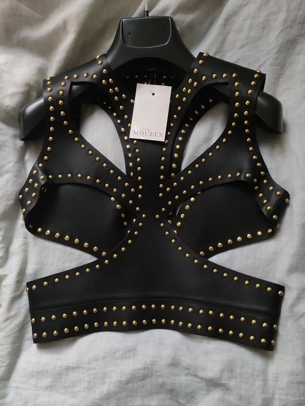 Alexander McQueen harnas top, Kleding | Dames, Tops, Nieuw, Maat 36 (S), Zwart, Zonder mouw, Verzenden