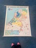 Landkaart nederland, Antiek en Kunst, Antiek | Schoolplaten, Ophalen of Verzenden, Aardrijkskunde