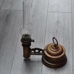 antieke, staande olielamp / tafellamp incl. glas en lont, Antiek en Kunst, Ophalen