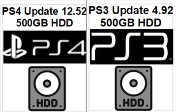 PS3 / PS4 500GB Hard-Disk Met Update (PS3 4,92).(PS4 12,52)  beschikbaar voor biedingen