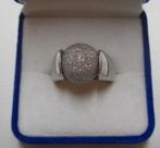Zilveren melano ring met wisselbol nr.1308, Gebruikt, Verzenden, Kleiner dan 17, Dame