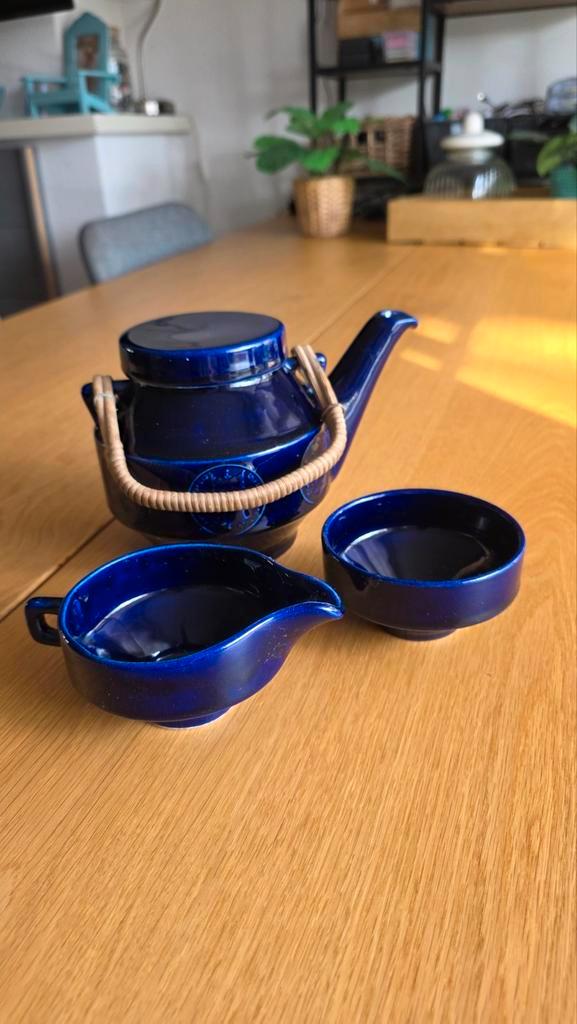 Unieke Vintage Waku Theepot & Servies set - Van Nelle Dukata, Antiek en Kunst, Antiek | Servies compleet, Ophalen of Verzenden