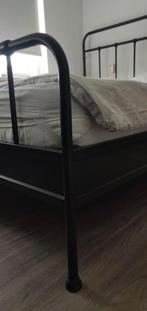 Zwart metalen bedframe, Huis en Inrichting, Slaapkamer | Bedden, Ophalen, Zwart, Tweepersoons, Zo goed als nieuw