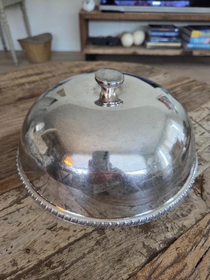 Zware verzilverde cloche of stolp, Antiek en Kunst, Curiosa en Brocante, Ophalen of Verzenden