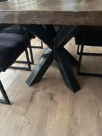 Vierkante eettafel 110x110 met stalen poot, Huis en Inrichting, Tafels | Eettafels, Ophalen of Verzenden, 100 tot 150 cm