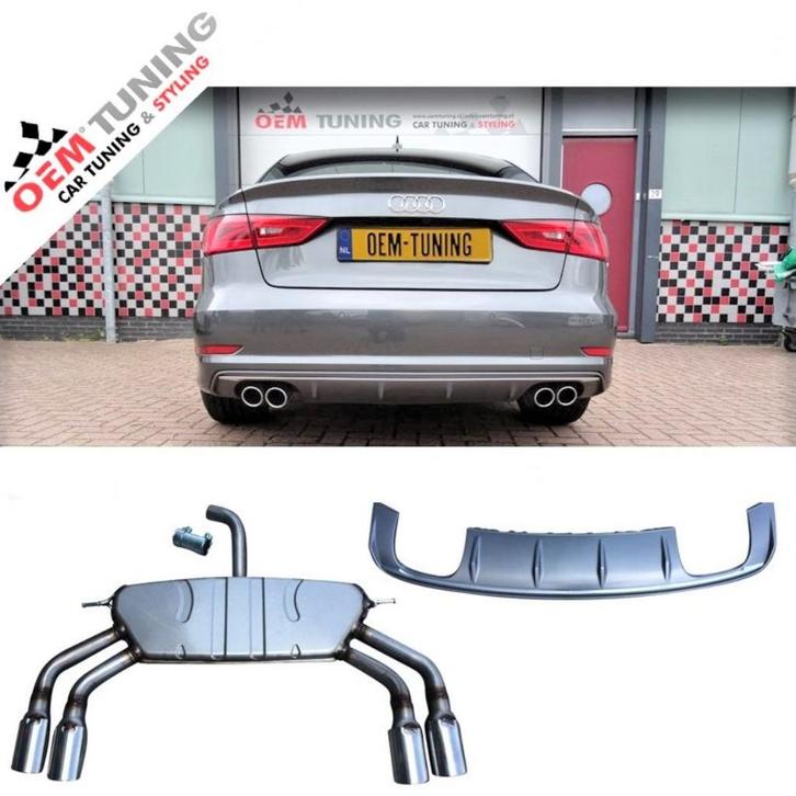 S3 DIFFUSER + S3 UITLAAT AUDI A3 8V SEDAN 12-15 NON S-LINE, Auto diversen, Tuning en Styling, Ophalen of Verzenden