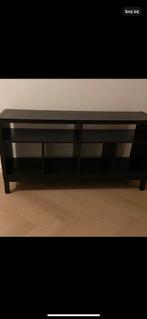 Zwarte TV meubel met open vakken, 100 tot 150 cm, Ophalen of Verzenden, Zo goed als nieuw, Minder dan 100 cm