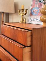 Vintage ladekast teak hout Deens jaren 50/60/70, Huis en Inrichting, Kasten | Ladekasten, Ophalen, Gebruikt, 5 laden of meer, 100 tot 150 cm