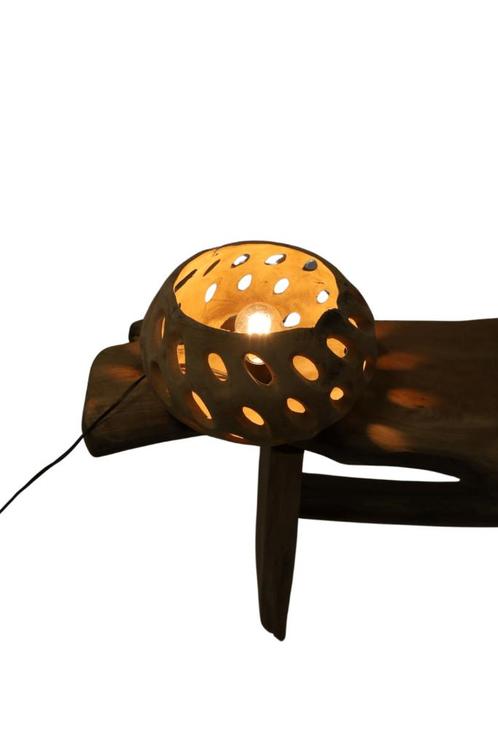 houten tafellamp, Huis en Inrichting, Lampen | Tafellampen, Nieuw, Minder dan 50 cm, Hout, Ophalen