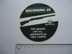 sticker oud BROWNING 26 wapen retro geweer schietsport, Verzenden, Zo goed als nieuw, Bedrijf of Vereniging