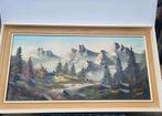 Groot/Olieverf/Gesigneerd/Bergen/Landschap, Ophalen of Verzenden