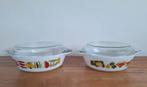 Pyrex schalen met deksels , fiesta en harvest, Verzamelen, Retro, Ophalen of Verzenden, Huis en Inrichting