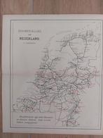 42/ Spoorweg kaart van Nederland Litho 1885, Antiek en Kunst, Kunst | Litho's en Zeefdrukken, Ophalen of Verzenden