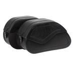 Zadeltassen set "Rigid" Ledrie - 27 Liter - Zwart leer, Motoren, Accessoires | Koffers en Tassen, Ophalen of Verzenden, Nieuw