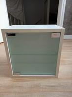 Kastje wit met glas, Huis en Inrichting, Badkamer | Badkamermeubels, Ophalen, Minder dan 50 cm, Overige typen, Zo goed als nieuw