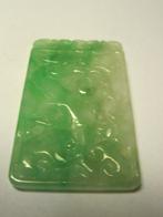 Jade A amulet hanger gesigneerd 44 karaat zaldzaam, Sieraden, Tassen en Uiterlijk, Antieke sieraden, Ophalen, Overige materialen
