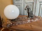 Bureaulampje Tafellamp Schemerlamp art deco 1930 met hondje, Ophalen of Verzenden