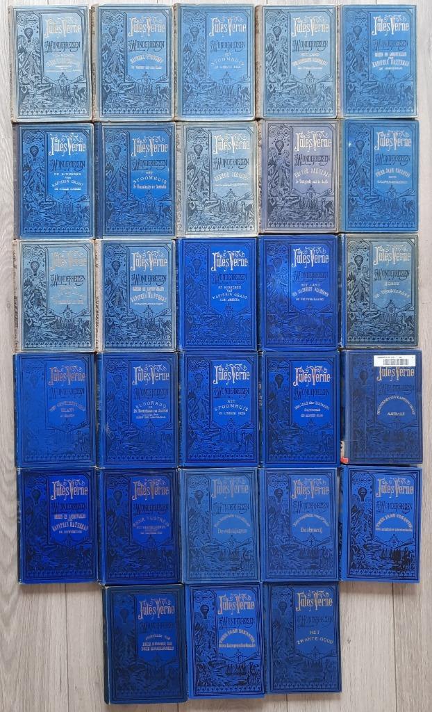 Jules Verne wonderreizen, blauwe kaften, oude en nieuwere dr, Antiek en Kunst, Antiek | Boeken en Bijbels, Ophalen of Verzenden