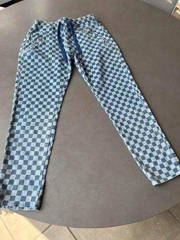 Nieuwe blauwe geblokte Vanilla spijkerbroek, maat M beschikbaar voor biedingen