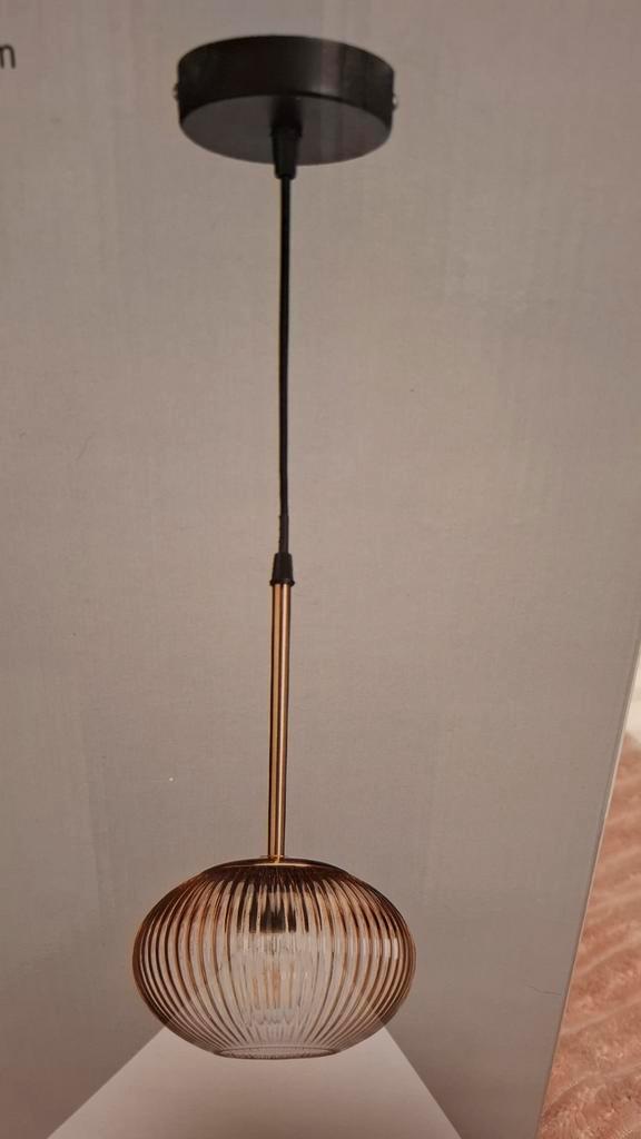Moderne Hanglamp Delight - Nieuw in doos!, Huis en Inrichting, Lampen | Hanglampen, Nieuw, 75 cm of meer, Glas, Metaal, Ophalen of Verzenden