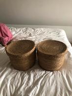 2 rieten manden met deksel halle kwantum, Huis en Inrichting, Woonaccessoires | Schalen en Manden, Ophalen of Verzenden, Zo goed als nieuw