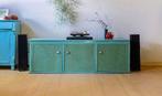 Grote lage houten plankenkast, Huis en Inrichting, Kasten | Dressoirs, Ophalen, 200 cm of meer, Grenenhout, 50 tot 75 cm