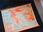 Antieke schoolkaart incl. opbergzak, Ophalen of Verzenden, Aardrijkskunde
