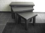 retro eiken MINI SET / 3x bijzettafel, Ophalen, Minder dan 45 cm, Minder dan 55 cm, Gebruikt