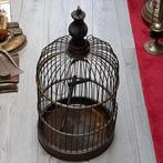 Antieke vogelkooi  messing/koper - 58 cm. hoog, decoratie, Antiek en Kunst, Curiosa en Brocante, Ophalen