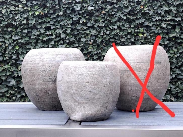 2 super mooie grote bloempotten voor binnen., Huis en Inrichting, Woonaccessoires | Schalen en Manden, Zo goed als nieuw, Rond