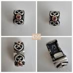 Zilveren Pandora clip/bedel met goud en saffier, Ophalen of Verzenden, Zo goed als nieuw, Goud, Pandora