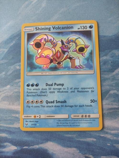 Shining Volcanion - 27/73 - Shining Legends - EXC, Hobby en Vrije tijd, Verzamelkaartspellen | Pokémon, Zo goed als nieuw, Losse kaart