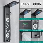 Design Douchepaneel Zwart –LED Display –Spa Jets & Waterval, Overige typen, Nieuw, Ophalen of Verzenden, Minder dan 100 cm