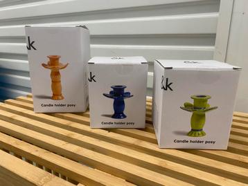 &k amsterdam – set van 3 “Posy” kandelaren - keramiek beschikbaar voor biedingen