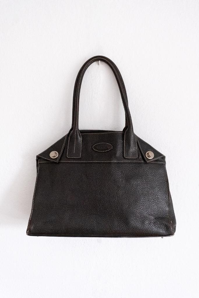 Donkerbruine Leren Handtas Tod’s, Sieraden, Tassen en Uiterlijk, Tassen | Damestassen, Gebruikt, Handtas, Bruin, Ophalen of Verzenden