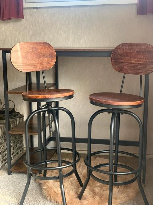 Bartafel met 2 barkrukken, Huis en Inrichting, Tafels | Statafels, Zo goed als nieuw, Ophalen of Verzenden