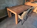 Teak tafel 160x100 met verlengstuk 40cm, Huis en Inrichting, Tafels | Eettafels, Ophalen, Gebruikt, Teakhout, 50 tot 100 cm