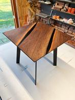 Walnoot Epoxy Sidetable, Ophalen, Vierkant, Nieuw, Minder dan 50 cm
