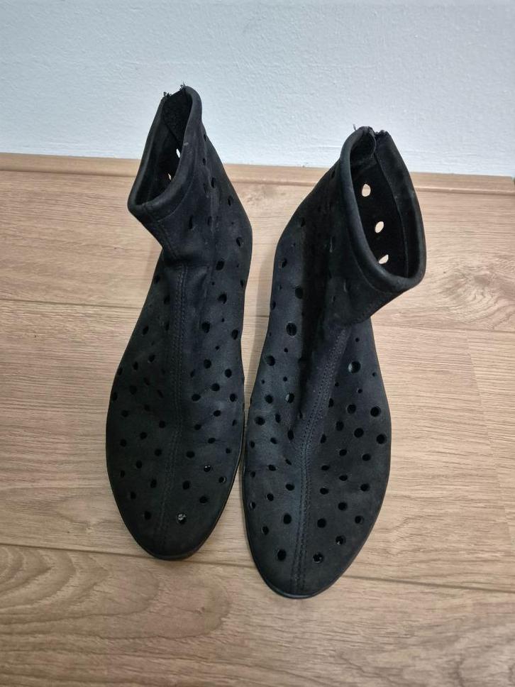 Sch129 - Zwarte leren Arche laarsjes maat 39, Kleding | Dames, Schoenen, Zo goed als nieuw, Zwart, Ophalen of Verzenden