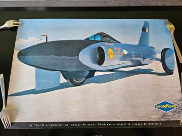 Vintage Goodyear Shell Snelheidsrecord Poster beschikbaar voor biedingen