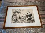 Groot schilderij panda’s op zijde handgemaakt, Ophalen