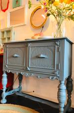 Groen / grijs houten kastje met deurtjes dressoir, Huis en Inrichting, Kasten | Overige, Ophalen, Zo goed als nieuw, Nvt, Nvt