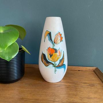 Vintage vaas Flora Gouda Holland plateel - decor Rimini beschikbaar voor biedingen